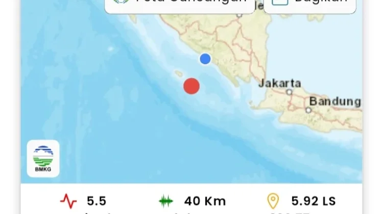 Gempabumi Tektonik M5,5 di Enggano Tidak Berpotensi Stunami