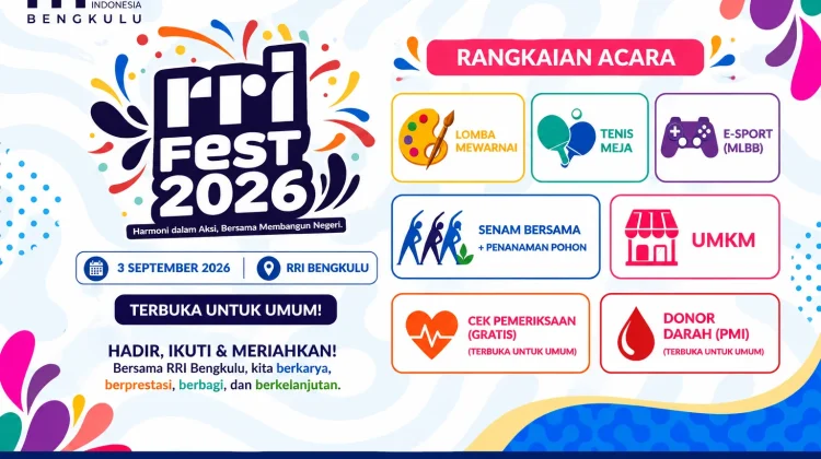 RRI Fest 2026 Meriahkan Bengkulu dengan Beragam Kegiatan dan Lomba