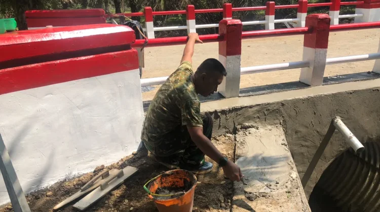 Jembatan Aramco Desa Taba Tembilang Masuki Tahapan Finishing