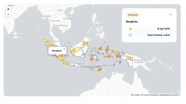 BMKG Ingatkan Potensi Hujan Lebat dan Angin Kencang di Sejumlah Wilayah