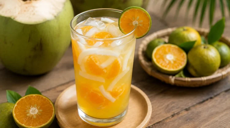 Cara Membuat Es Jeruk Kelapa yang Segar dan Pas