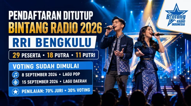 Pendaftaran Bintang Radio 2026 RRI Bengkulu Ditutup, Diikuti 29 Peserta