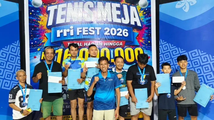 Turnamen Tenis Meja RRI Fest 2026 Berakhir, Atlet Lampung Dominasi Kategori Umum