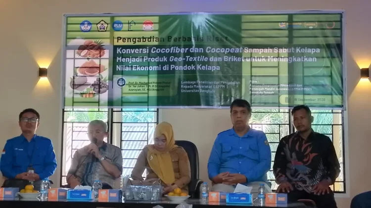 LPPM Unib Olah Limbah Sabut Kelapa Jadi Geotextile dan Briket