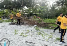 Pasca Lebaran, Polda Bengkulu Bersihkan Kawasan Objek Wisata