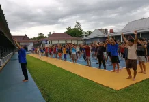 Warga Binaan Lapas Arga Makmur Ikuti Senam Kebugaran