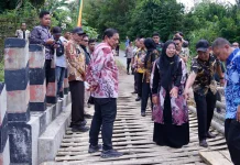 Tinjau Jembatan Amblas di Air Merah, Ini yang Dilakukan Wagub Mian
