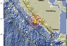 Pagi ini Bengkulu Selatan Diguncang Gempa Dengan Magnitudo 3.2
