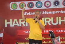 Momentum Mayday 2026, Polda Bengkulu bersama KSPI Jalan Santai