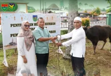 Semangat Berbagi Idul Adha, Korem 041/Gamas Laksanakan Pemotongan Hewan Kurban