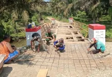 Progres Pembangunan Jembatan Beton Garuda di Desa Penindaian