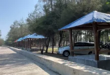 Saung Gratis di Pantai Panjang Jadi Pilihan Bersantai Warga