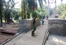 Pembangunan Jembatan Perintis Garuda  Desa Kuala Langi Terus Dipercepat