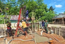 Danramil 408-03/KT  Cek Progres Pembangunan Sumur Bor di  Tanjung Iman
