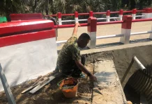 Jembatan Aramco Desa Taba Tembilang Masuki Tahapan Finishing
