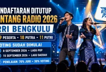 Pendaftaran Bintang Radio 2026 RRI Bengkulu Ditutup, Diikuti 29 Peserta
