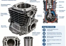 Blok Silinder Sepeda Motor: Fungsi, Konstruksi, Kerusakan, dan Perawatannya