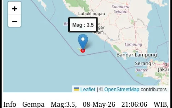 Malam Ini Enggano Diguncang Gempa 2 Kali