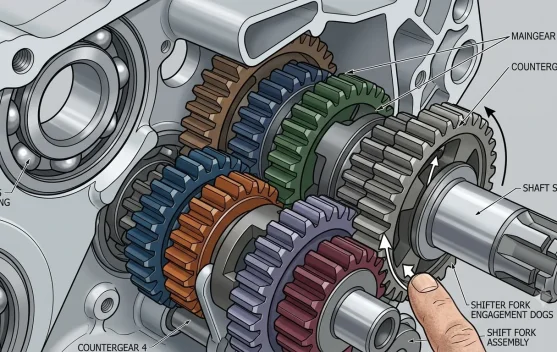 Komponen Utama Transmisi Manual Sepeda Motor