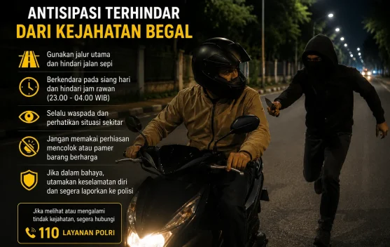 Antisipasi Terhindar dari Kejahatan Begal, Ini Imbauan dari Polri