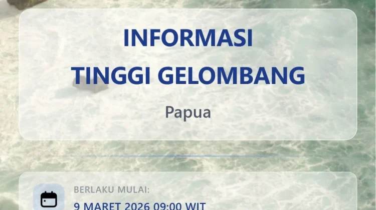 BMKG Keluarkan Peringatan Dini Gelombang 1,25–2,5 Meter di Sejumlah Perairan Papua