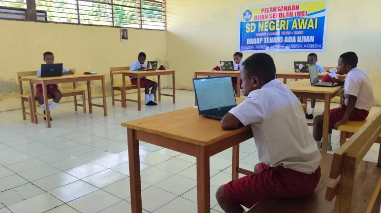 Dari Pulau,Ujian Sekolah Berbasis Online digelar SD Negeri Awai
