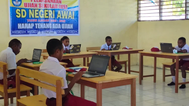 Siswa di Wilayah Kepulauan,Bahagia Ujian Sekolah Menggunakan Laptop