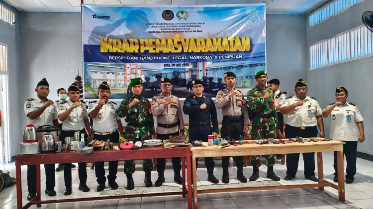 Lapas Kelas IIB Biak Gelar Ikrar Bersih dari Handphone Ilegal, Narkoba, dan Penipuan