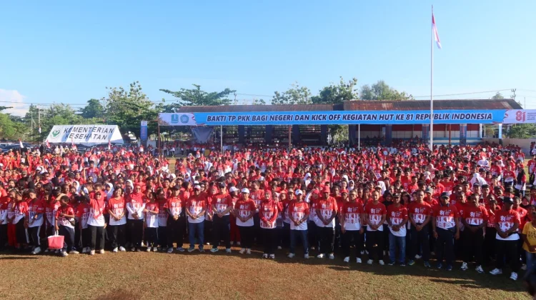 Sebanyak 1.650 Siswa Meriahkan Kick Off Rangkaian HUT RI Ke-81 di Biak Numfor