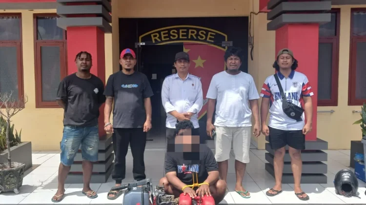 Pelaku Pencurian Motor Tempel ditangkap Opsnal Sat Reskrim Polres Biak Numfor