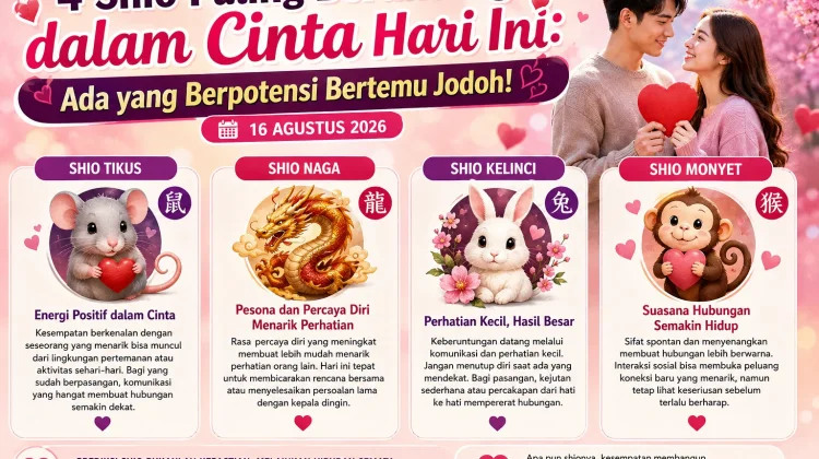 Asmara Makin Bersinar 4 Shio Diprediksi Dapat Kabar Manis Hari Ini