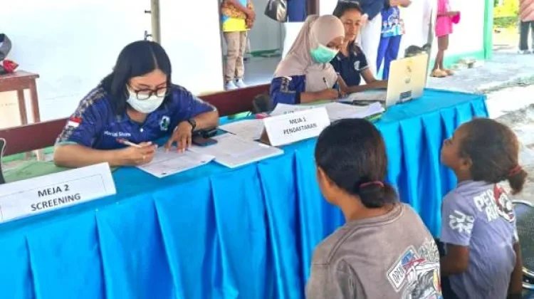 HUT RI ke-81,Dinas Kesehatan Biak Numfor Gelar CKG, Layani Puluhan Warga Pulau Numfor