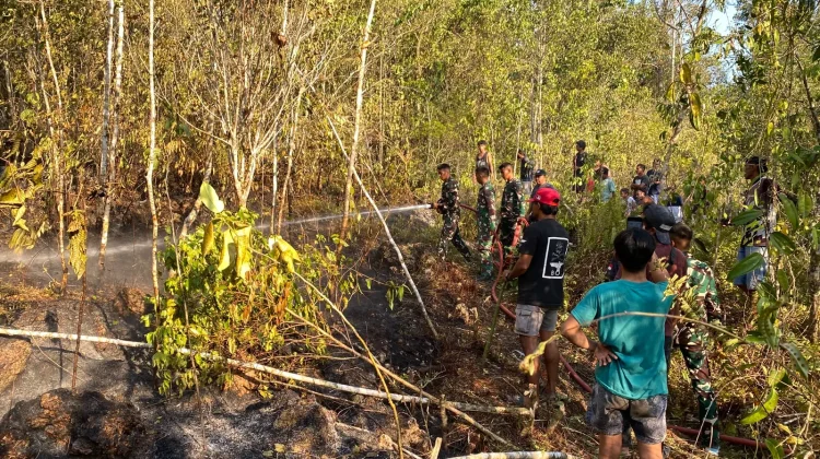 Yonif TP 858/MSB Sigap Bantu Padamkan Kebakaran di Sejumlah Lokasi Biak