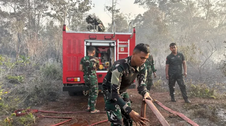 Yonif TP 858/MSB Sigap Bantu Padamkan Kebakaran di Sejumlah Lokasi Biak