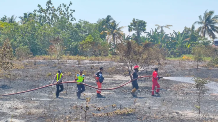Sinergi Berbagai Pihak, Api di Areal Bandara Frans Kaisiepo Berhasil Dipadamkan