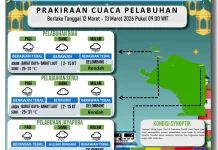 BMKG: Cuaca Pelabuhan di Biak, Serui, dan Jayapura Didominasi Awan Tebal