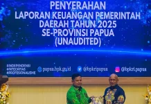 Bupati Biak Resmi Serahkan LKPD 2025 Kepada BPK