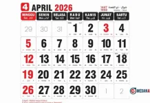 Daftar Tanggal Merah dan Libur Nasional April 2026