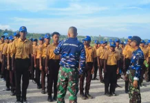 Latih Disiplin dan Jiwa Nasionalisme, 170 Pelajar Biak Numfor Ikuti Latihan KKRI