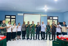 Tim Wasev Terima Paparan Progres TMMD Ke-128 Kodim 1708/BN di Distrik Bondifuar