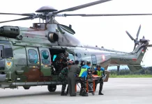 Dua Helikopter TNI AU Dikerahkan dalam Simulasi Medevac di Timika