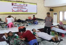 Aksi Donor Darah Hari Bhayangkara di Biak,Terkumpul 67 Kantong Darah