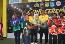 Resmi ditutup,Tim Papua Pegunungan Boyong Piala Kejuaraan Voli Kapolda Cup 2026