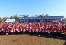 Sebanyak 1.650 Siswa Meriahkan Kick Off Rangkaian HUT RI Ke-81 di Biak Numfor