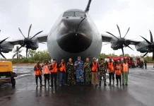 Perdana Masuk Apron Baseops Lanud Manuhua, Pesawat A400M Sukses Bermanuver