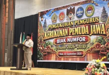 Pengurus Kerukunan Pemuda Jawa Kabupaten Biak Numfor Resmi dikukuhkan