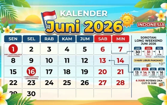 Daftar Tanggal Merah Juni 2026 dan Peringatan Pentingnya