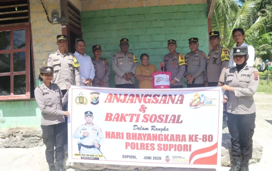 Anjangsana Polres Supiori jelang HUT Bhayangkara Ke-80