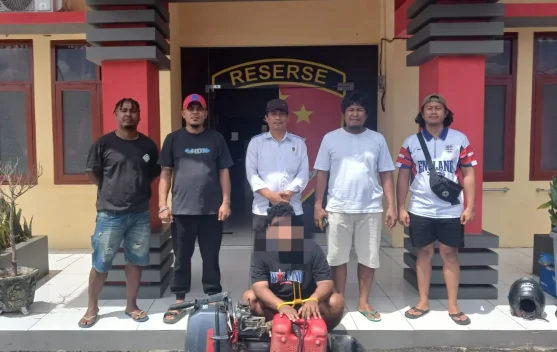 Pelaku Pencurian Motor Tempel ditangkap Opsnal Sat Reskrim Polres Biak Numfor