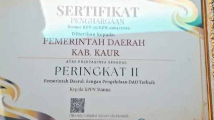 Pemkab Kaur Raih 3 Penghargaan dari KPPN Manna